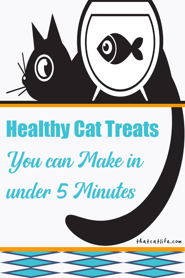 Make your own healthy cat treats in under 5 minutes! Not all commercial cat treats are healthy cat treats. But here are 3 super easy and healthy treats to serve up fast. As easy as popping a top or boiling water, and mega-nutritious as well. Learn why and how these simple treat tricks will boost your kitty\'s health and nutrition.