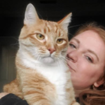 lady and cat
